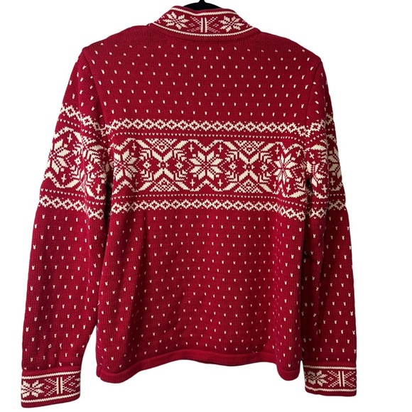 Lands' End Sweater Womens Small Quarter Zip Fair Isle Nordic Pullover Vintage S - Picture 4 of 5